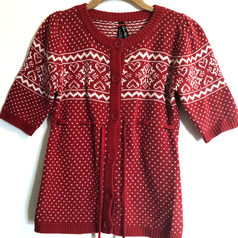 Girls Love by Design Sweater red Sz S (7-8)